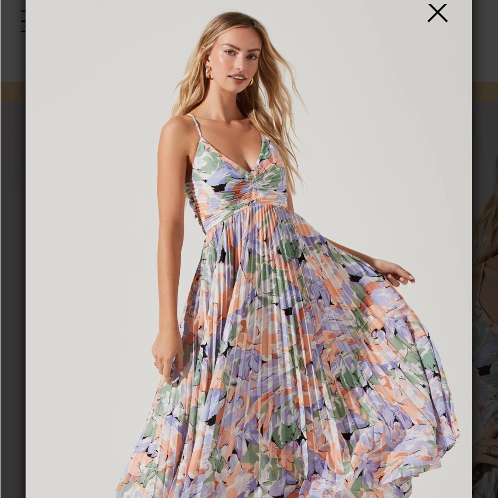 Floral Pleated Maxi Skirt - New Condition